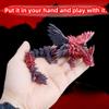 Flavery 3D Printed Flying Dragon in Egg - Easter Egg with 9" Flexible Winged Dragon Inside, Colorful Fidget Toy, Birthday Gift, Desk Pet Figure (Black Red) view 3