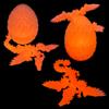 Flavery 3D Printed Flying Dragon in Egg - 9" Flexible Winged Crystal Dragon Inside, Cool Fidget Toy, Birthday Gift, Desk Pet Figure, Easter Egg, Dragon Collection (Glow Orange) view 1