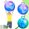 Lewtemi 2 Pcs 29 Inch Big Hopper Ball Jumping Hopping Inflatable Bouncing Ball with Handle and Air Pump for Adults Carnival Outdoor Sports Game(Blue Green Cloud, Blue Purple Cloud) view 3