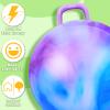 Lewtemi 2 Pcs 29 Inch Big Hopper Ball Jumping Hopping Inflatable Bouncing Ball with Handle and Air Pump for Adults Carnival Outdoor Sports Game(Blue Green Cloud, Blue Purple Cloud) view 4