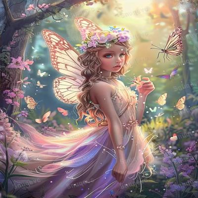 1000 Piece Adult Jigsaw Puzzle - Forest Butterfly Fairy Wooden Rounded Corner Multi-Color Jigsaw Puzzle, Zero Dust Easy Storage, DIY Unique Decorative Gifts for Beginners
