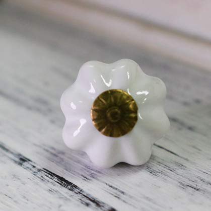 10x Dia 25mm Mini Pumpkin Crown Ceramic Knobs Furniture Handles Kids room Cute Drawer Dresser Knobs Jewelry box pulls - (Color: D flat base)