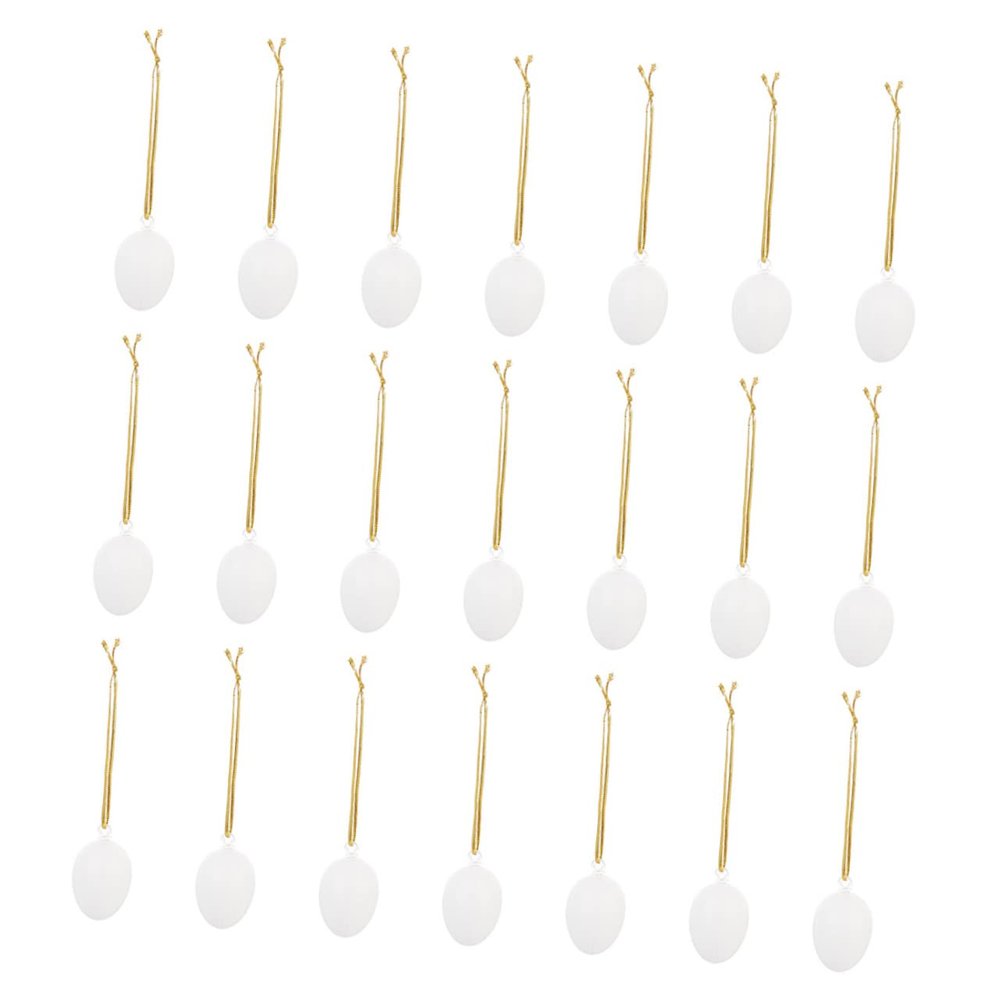 Cabilock 25pcs Blank Graffiti Eggs for DIY Easter Decorations Egg Pendants for Boys and Girls Crafting and Painting for Home School and