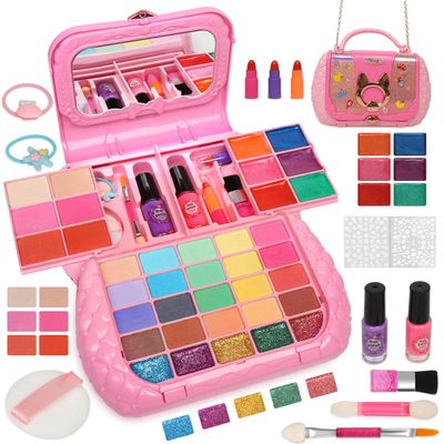 Topsolid Kids Makeup Kit for Girl, Real Washable Makeup for Kid with Mirror, Kids Makeup Sets for Girls 5-8, Princess Toys Cosmetic Set, Christmas & Birthday Gifts Toys for 3 4 5 6 7 8 Year Old Girls