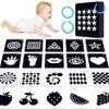 50PCS High Contrast Baby Flashcards, 100 Pages Black & White Visual Stimulus Flash Cards, Brain Development Cards Set Montessori Sensory Toys for Infants Newborn Boy Girl Baby Tummy Time (0-3 Months) view 1