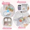 HONEY JOY Kids Kitchen Playset, Wooden Toy Kitchen Set w/Lights, Coffee Maker, Microwave, Sink, Ice Maker, Washing Machine, Little Chef Pretend Play Kitchen for Toddlers Boys Girls (White) view 4