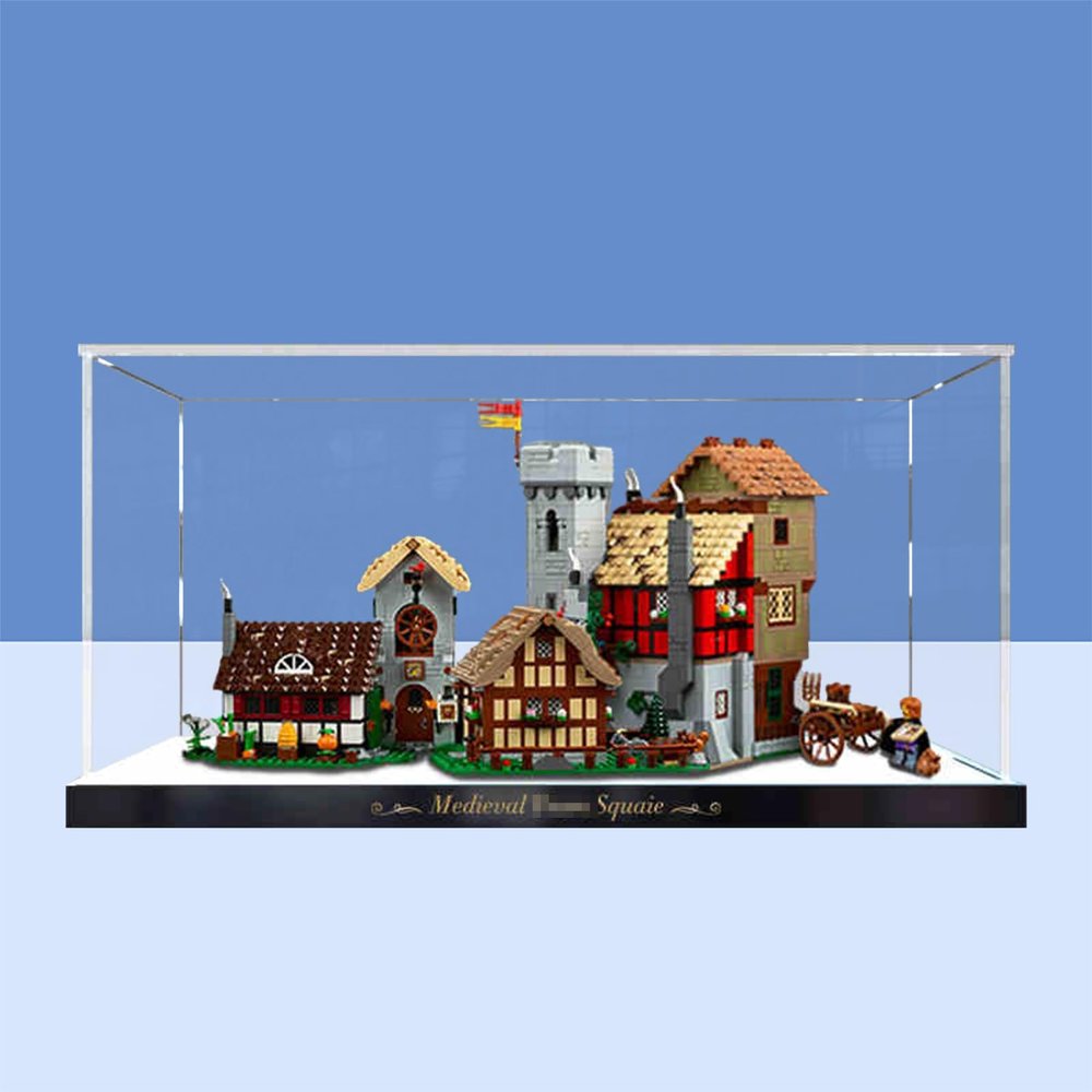 Acrylic Display Case for Le-go 10332 Medieval Town Square Model - Sturdy Protection for Your Collectible (Model Not Included), Option C
