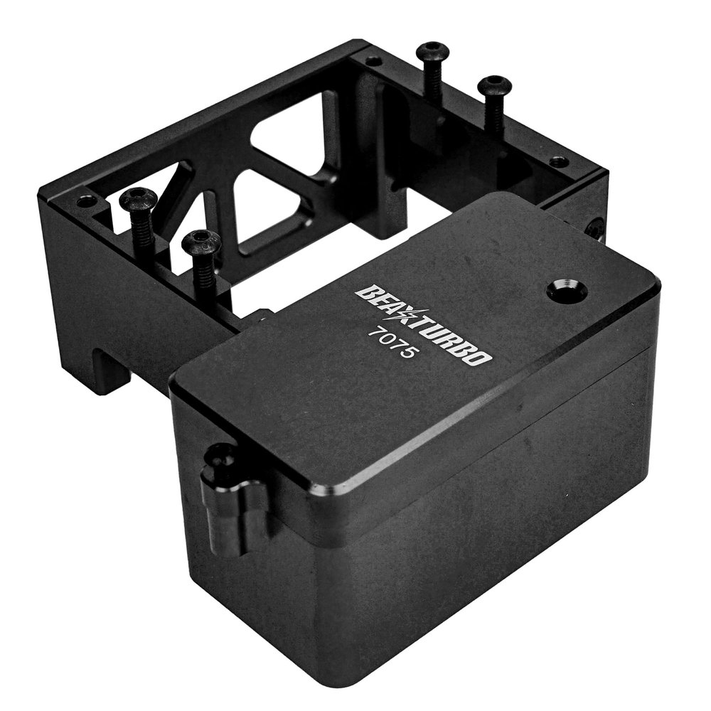BeaxTurbo Racing Upgrade Parts CNC Aluminum7075 Servo Mount & Reciever Case for Losi DBXL-E 2.0 1:5 (Black)