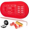 Leyndo Mini Craps Table Top Set Include About 36 x 18 Craps Table Mat 24 Rattan Stick 5 Casino Grade AAA 19mm Dice On/Off Buttons and a Mat Storage Bag for Casino Games, Home Entertainment, Party view 1