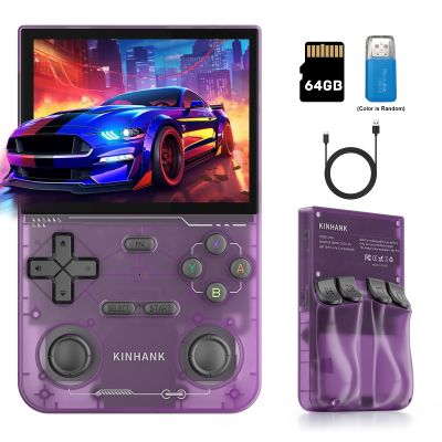 kinhank Retro Handheld Game Console, Supports 9000+ Games, Equipped with 64G TF Card, Portable Mini Retro Video Games Console, 3.5-inch IPS Screen
