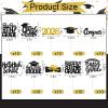 100 Pieces 8th Grade Grad Cupcake Toppers Black Glittery Congrats Cupcake Graduation Party Decorations Class of 2026 Peace out 8th Grade Cupcakes for Middle School Grad Party Supplies view 2