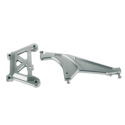 BeaxTurbo Racing Upgrade Parts CNC Aluminium7075 Front Chassis Brace+Top Plate for LOSI DBXL E2.0 1/5 (Silver)