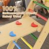 CMFYDAILY 5 in 1 Montessori Pikler Triangle Climbing Set, Large Indoor Foldable Wooden Baby Climbing Gym Climber with Arch Slide for Toddler 1-3 view 4