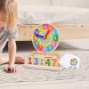harayaa Education Clock for Kids Wooden Clock Toy Telling Time Abacus Learn view 4