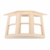 1:12 Dollhouse Window Birch Wood Exquisite Lifelike Miniature Window 45 Degree Three Sided Sliding Bay Window Model for DIY Asseccories view 2