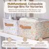 Fabric Storage Bins Cute for Nursery 8"x5.2"x10" - Collapsible Pink & Flower Kids Baskets with Handles 2 Pack, Hamper Fabric Bin, Toy Toddler Basket, Diaper Storage Bins, Baby Room Decor view 3