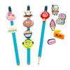 Fun Express Assorted Designs Sweet Treats-Themed Rubber Pencil Charms (Pack of 24) - Perfect for Classroom Rewards, Party Favors, and School Supplies view 1