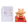 Solar Lucky Cat Statue, Light Sensing Solar Waving Cat Bright Colors for Restaurant (Yellow) view 4