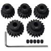 5PCS Metal Steel M1 Pinion Gear Sets 21T 22T 23T 24T 25T 5mm Shaft Motor Gears with Hex Key for 1/10 RC Brushless Brush Motor replacement part(16-20T) view 1