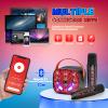 Cool Mini Karaoke Machine Toys: Kids Toys Easter Birthday Gifts Age 3-12+ LED Portable Bluetooth Speaker with 2 Wireless Microphone Basket Stuffers Gift Toy for 4 5 6 7 8 9 Years Old Girls Boys view 3