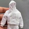 1/12 Pullover White Hoodie Sweatpants Pants for 6" Action Figure Custom (NO Figure) (1* Hoodie) view 1