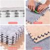 10Pcs EVA Foam Play Mat 12x12inch Plush Square Interlocking EVA Foam Floor Tiles,Anti-Slip Play Area Rug Living Room Bedroom Gym Floor Protector (White Grey,0.24'' Thick) view 3