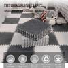 10Pcs EVA Foam Play Mat 12x12inch Plush Square Interlocking EVA Foam Floor Tiles,Anti-Slip Play Area Rug Living Room Bedroom Gym Floor Protector (White Grey,0.24'' Thick) view 4