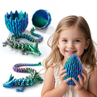 3D Printed Dragon Egg,Dragon Eggs with Dragon Inside,Surprise Dragon Egg Toy,12'' Full Articulated Crystal 3D Dragon for 5-7 4-6 8-12 Teen,Easter Basket Stuffers,Execusive Desk Toys for Adults
