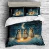REALIN Arctic Night View Penguin Duvet Cover Set Cartoon Cute Penguin Bedding Girl Boy Kids Bed Sets 3/4PCS Quilt Covers/Sheets/Pillow Shams,Twin/Full/Queen/King (B,Full-200x229cm-3PCS) view 1