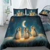 REALIN Arctic Night View Penguin Duvet Cover Set Cartoon Cute Penguin Bedding Girl Boy Kids Bed Sets 3/4PCS Quilt Covers/Sheets/Pillow Shams,Twin/Full/Queen/King (B,Full-200x229cm-3PCS) view 2