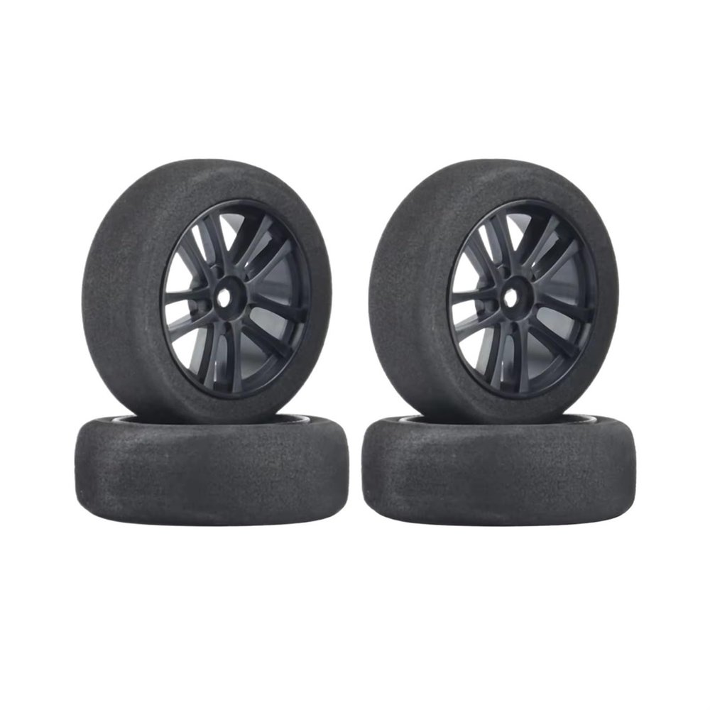 for Tamiya for TT01 for TT02 for TA06 for Sakura for D4 4Pcs 65mm Sponge Tires Foam Wheel Tyres Anti-Skid Silent for 1/10 RC On-Road for Racing Car Rc Car Tires