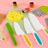 US 13Pcs Kids Kitchen Cutter Set with Gloves Serrated Edge Cutter Cutting Board Portable Safe Kids Cooking Cutter with Potato Slicer Bear Sandwich Wooden Cutter Reusable for Real Cooking Kitchen view 2