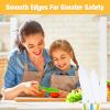 US 13Pcs Kids Kitchen Cutter Set with Gloves Serrated Edge Cutter Cutting Board Portable Safe Kids Cooking Cutter with Potato Slicer Bear Sandwich Wooden Cutter Reusable for Real Cooking Kitchen view 4