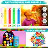 110 Pcs Building Blocks Party Favors with Keychain Animal Building Blocks Slap Bracelets Bubbel Stickers and Gift Box for Kids Birthday Party Supplies view 4