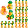 24 Pcs Camp Rubber Duck Bulk Summer Vacation Party Favors 2 Inch Rubber Ducks Gifts for Camping Adventure Theme Birthday Party Decoration view 1