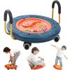 4-in-1 Wobble Board for Kids, Labyrinth Balance Board with 5 Balls, Scooter Board with Handles, Plastic Rocker Board Sensory Balance Wobble Disk for Kids Age 3-9, Toddler Physical Therapy Toy,Blue view 1