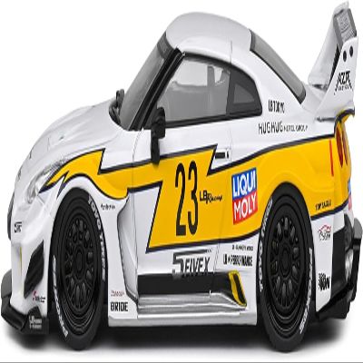 1:43 Scale Diecast Model Car Compatible with Solido 2019 Nissan GT-R (R35) Liberty Walk Silhouette Diecast Model Car, White S4311208