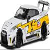 1:43 Scale Diecast Model Car Compatible with Solido 2019 Nissan GT-R (R35) Liberty Walk Silhouette Diecast Model Car, White S4311208 view 2