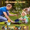 Mostop Kids Gardening Tools Set, Gardening Set for Kids, Outdoor Backyard Farm Digging Toys with Wheelbarrow, Metal Shovel, Rake, Leaf Rake, Outside Garden Wagon Toys Birthday Gifts for Boys Girls 4-8 view 3