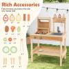 Costzon Kids Grill Playset, Wooden Kids BBQ Playset with Play Food, Grilling Tools and Pretend Play Cooking Accessories, Toy Grill Gift for Boys Girls Ages 3+ view 3