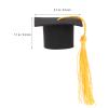 10pcs Mini Graduation Cap Bottle Toppers, Mini Graduation Caps with Tassels, Cake Toppers Party Decorations for 2025 Celebrations view 3