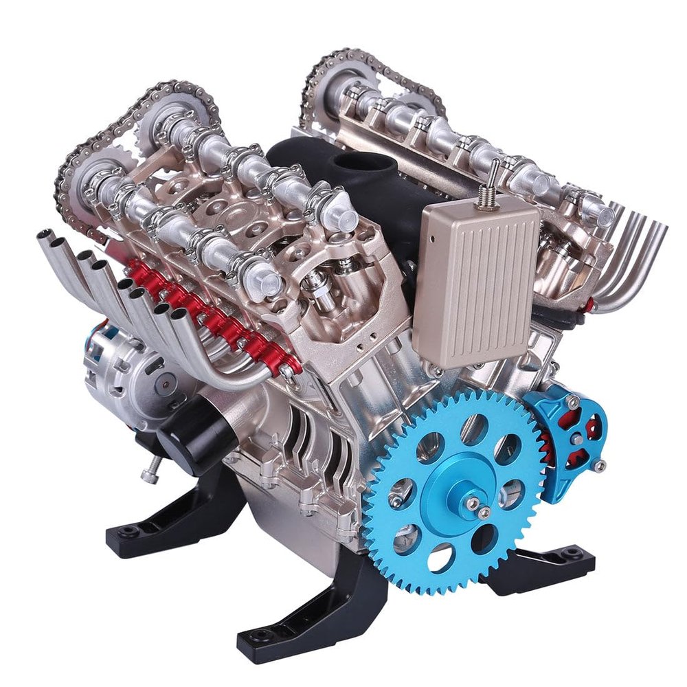 1:3 Full Metal V8 Car Engine Model Kit - DIY Mechanical Assembly Engine Model Kit with 500+ Pcs