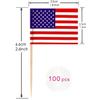 100 Pcs USA American Flag US Toothpick Flags, Cocktail Picks Mini Stick Cupcake Toppers Country Picks Party Decoration Celebration Cocktail Food Bar Cake Flags  view 2