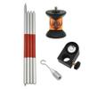 360 Degree Mini Prism with Pole, Hook, Level Bubble, GRZ101 Surveying Prism for Leica ATR Total Station, 1/4"-20 Thread view 1