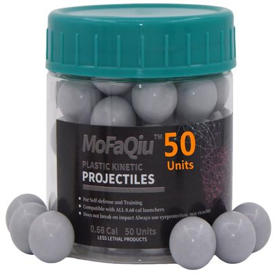 MoFaQiu 68 Cal Kinetic Projectiles, no Parting line Burr, Mirror polishing,for Training,Paintball Pepper Practice BallCan be reused Kinetic BallCompatible All .68 Cal Pepper Ball launchers