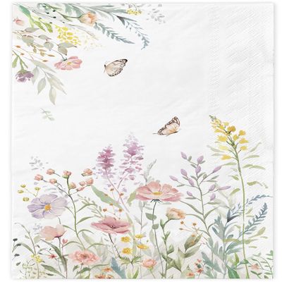 100 Spring Flower Napkins - Watercolor Wild Flower Disposable Hand Towels - Napkins Disposable Decorative for Bathroom Toilet Room Wedding Baby Shower Birthday Bridal Party Decor