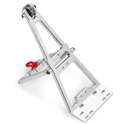 QUE-T RC Aluminum Servo Winch Double Stent Rescue Set Tow Truck Crane Arm Wrecker kit for 1/10 Axial Scx10 TRX4 (Silver)