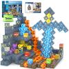 100PCS Magnetic Blocks-Build Mine Magnet World Jurassic Sword Dinosaur Toys Building Blocks for Boys Girls Ages 3-5 5-7, Classroom Must Haves Stem Education Sensory Kids Toys Christmas Birthday Gifts view 1