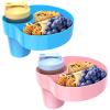 2PCS Resptasski Car Seat Cup Holder Snack Tray for Kids  Travel Tray for Car, Booster, Stroller, Outdoor Kit. Universal Adjustable Tray with Detachable Base for Snacks, Toys, Food (Sky Blue & Pink) view 1