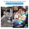2PCS Resptasski Car Seat Cup Holder Snack Tray for Kids  Travel Tray for Car, Booster, Stroller, Outdoor Kit. Universal Adjustable Tray with Detachable Base for Snacks, Toys, Food (Sky Blue & Pink) view 2